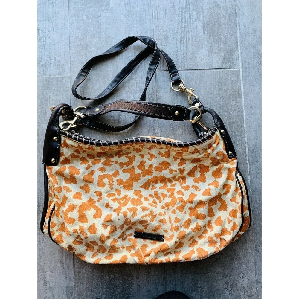 RACHEL by RACHEL ROY Animal Print Hobo Shoulder Bag Handbag Crossbody Boho